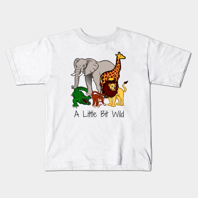 Zoo Safari Wild Animals Party Animal Design Lion Elephant Giraffe Kids T-Shirt by InnerMagic